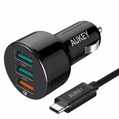 Aukey 3 Port Car Charger with Qualcomm Quick Charge