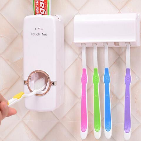 Automatic Toothpaste Dispenser w/ FREE Toothbrush Holder
